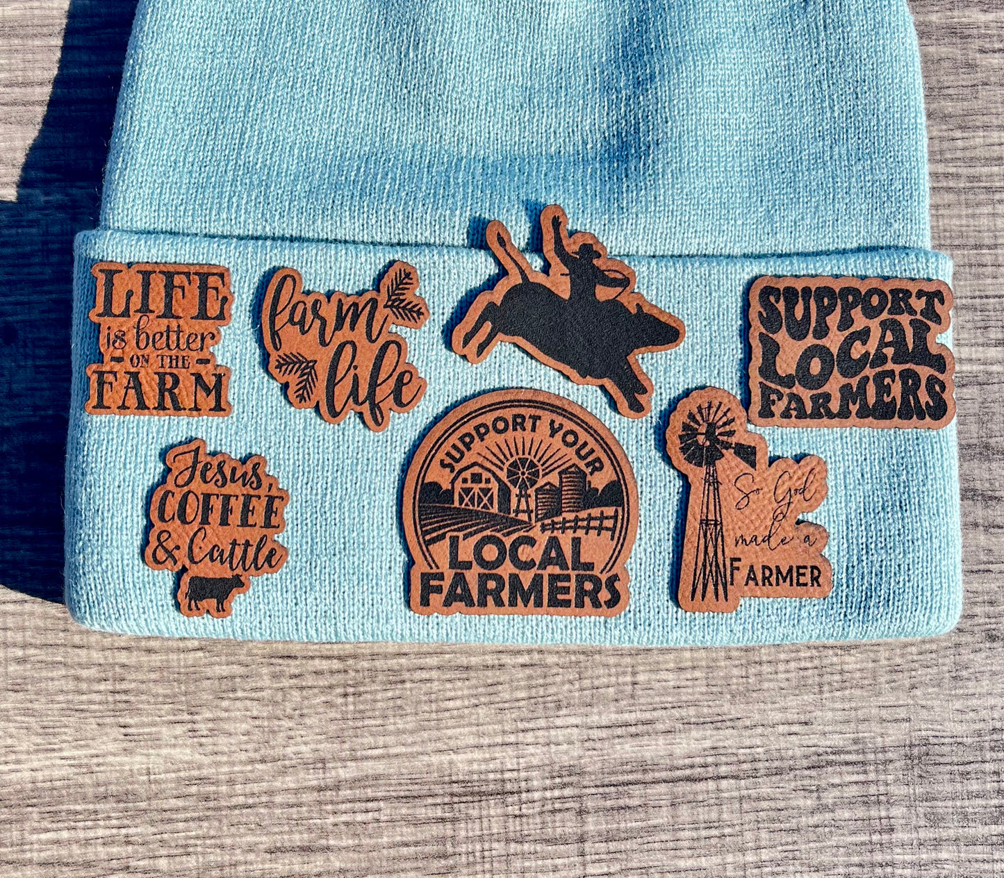 Support Local Farmers leather patch hat