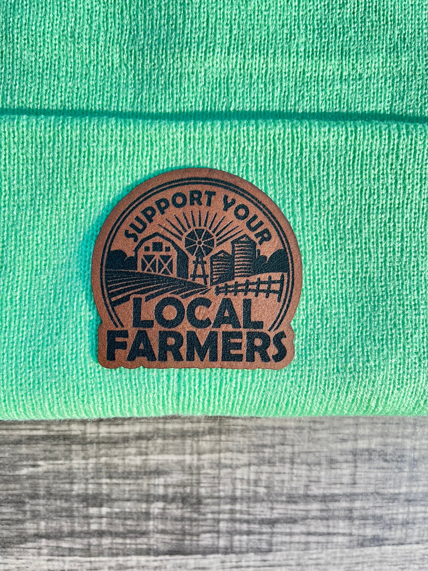 Support Local Farmers leather patch hat