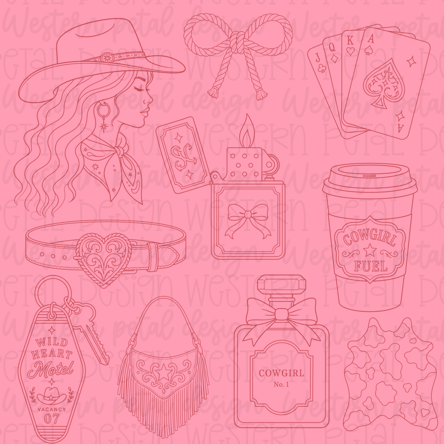 Cowgirl Procreate Stamp Set