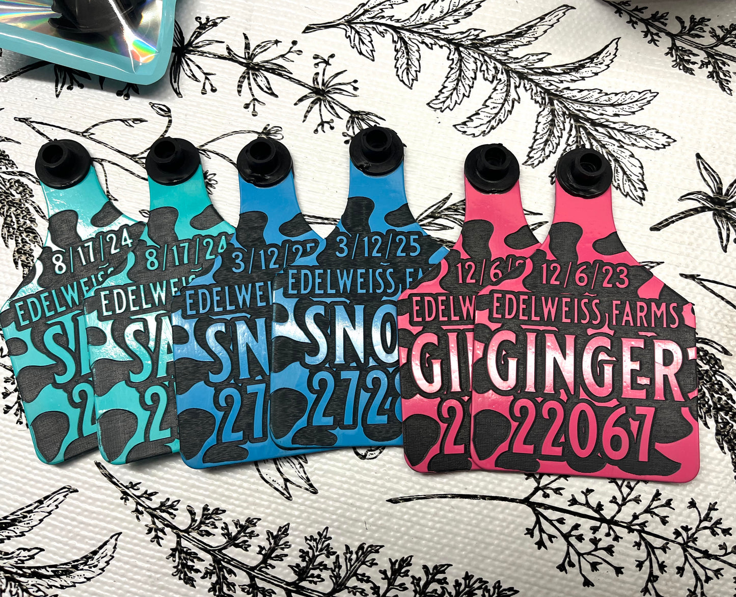 Large Custom laser engraved ear tag for livestock