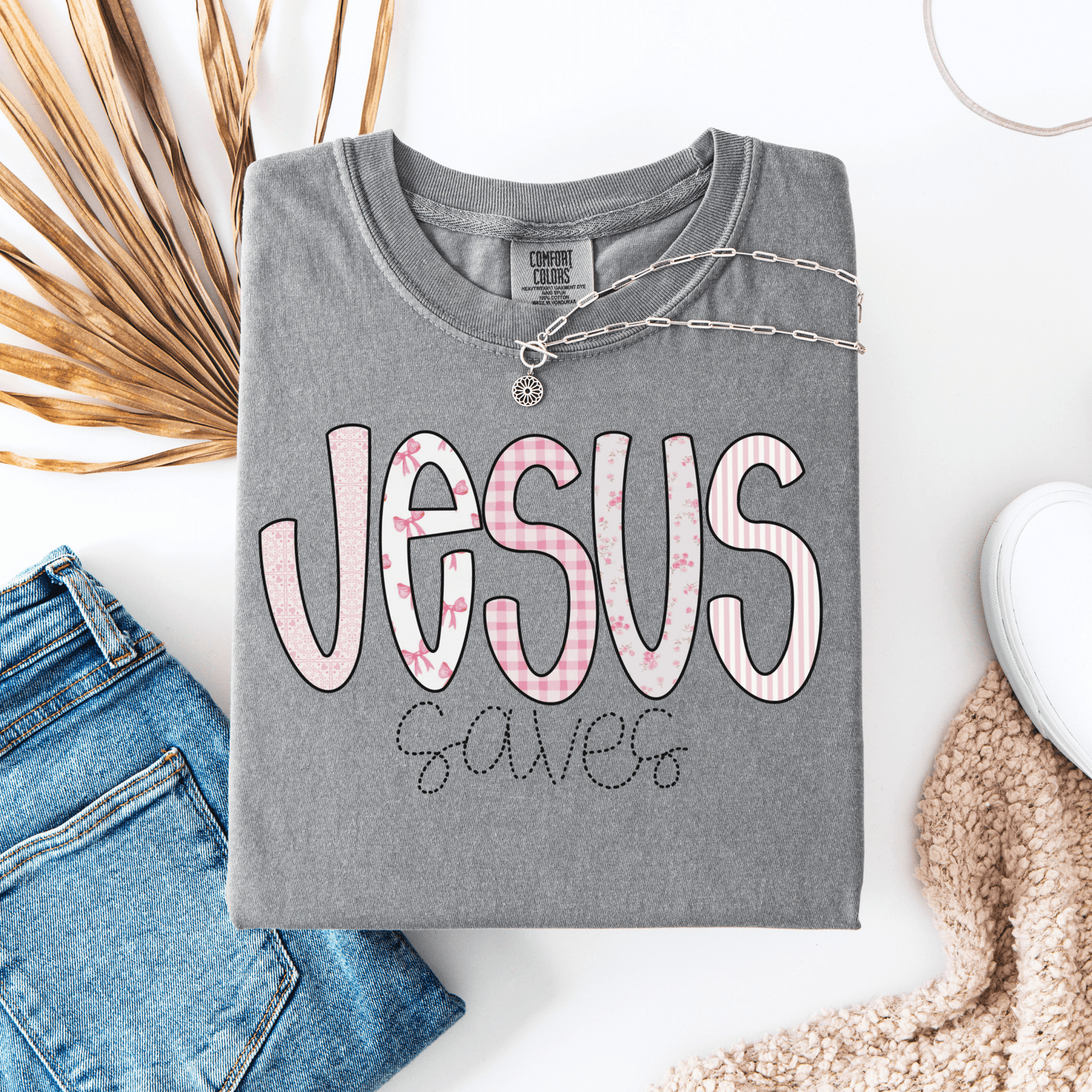 Jesus Saves Comfort Colors® T-Shirt - Western Petal Design