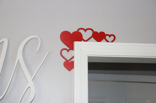 Hearts Valentine’s Day sign for door and window trim seasonal sign