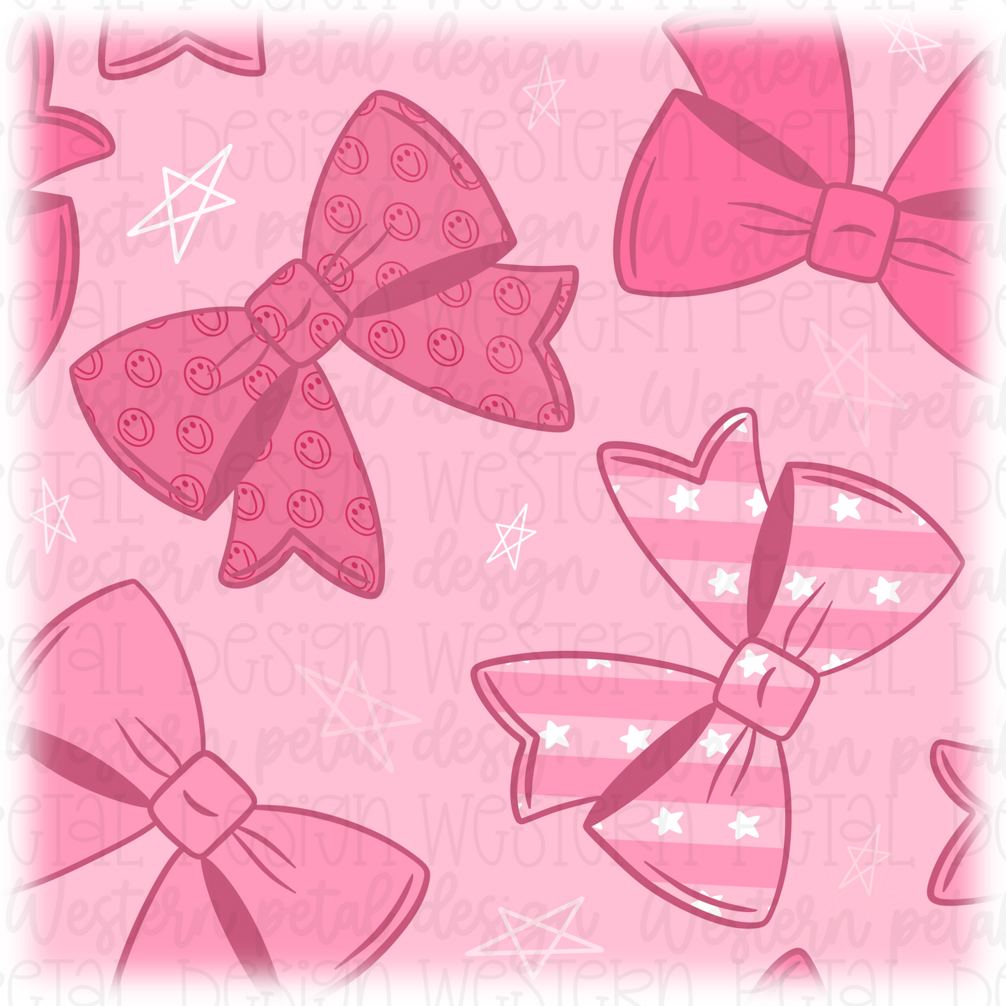 Pink Bows Seamless Pattern