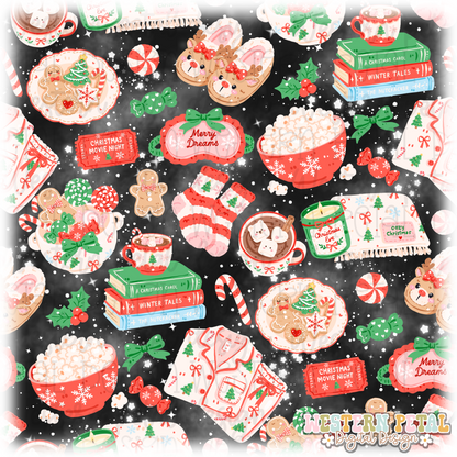 Christmas Sleepover Seamless Pattern PNG