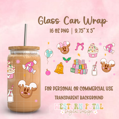 It’s a Jolly World Glass Can Wrap 16 oz