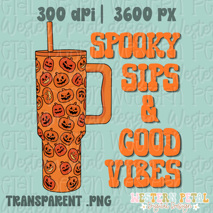 Spooky Sips Halloween PNG