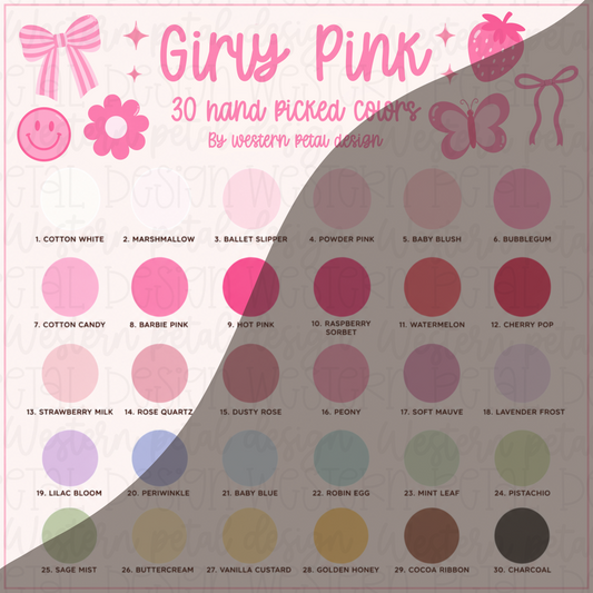 Girly Pink Color Palette | 30 Hand Picked Colors