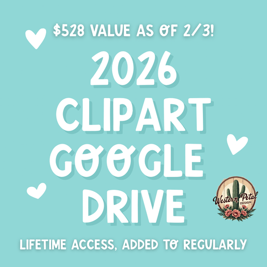 2026 Clipart Vault | Commercial Use Graphics (PNG Google Drive) - Western Petal Design