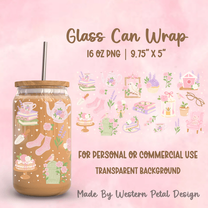 2026 Glass Can Wrap PNG Library | Growing Design Vault (Digital Download) - Western Petal Design