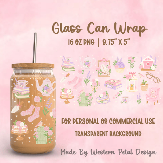 2026 Glass Can Wrap PNG Library | Growing Design Vault (Digital Download) - Western Petal Design