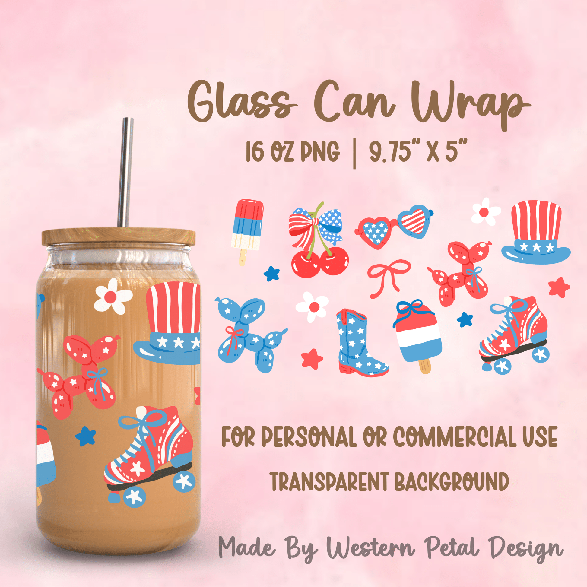 2026 Glass Can Wrap PNG Library | Growing Design Vault (Digital Download) - Western Petal Design