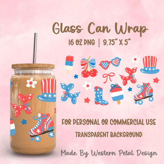 2026 Glass Can Wrap PNG Library | Growing Design Vault (Digital Download) - Western Petal Design