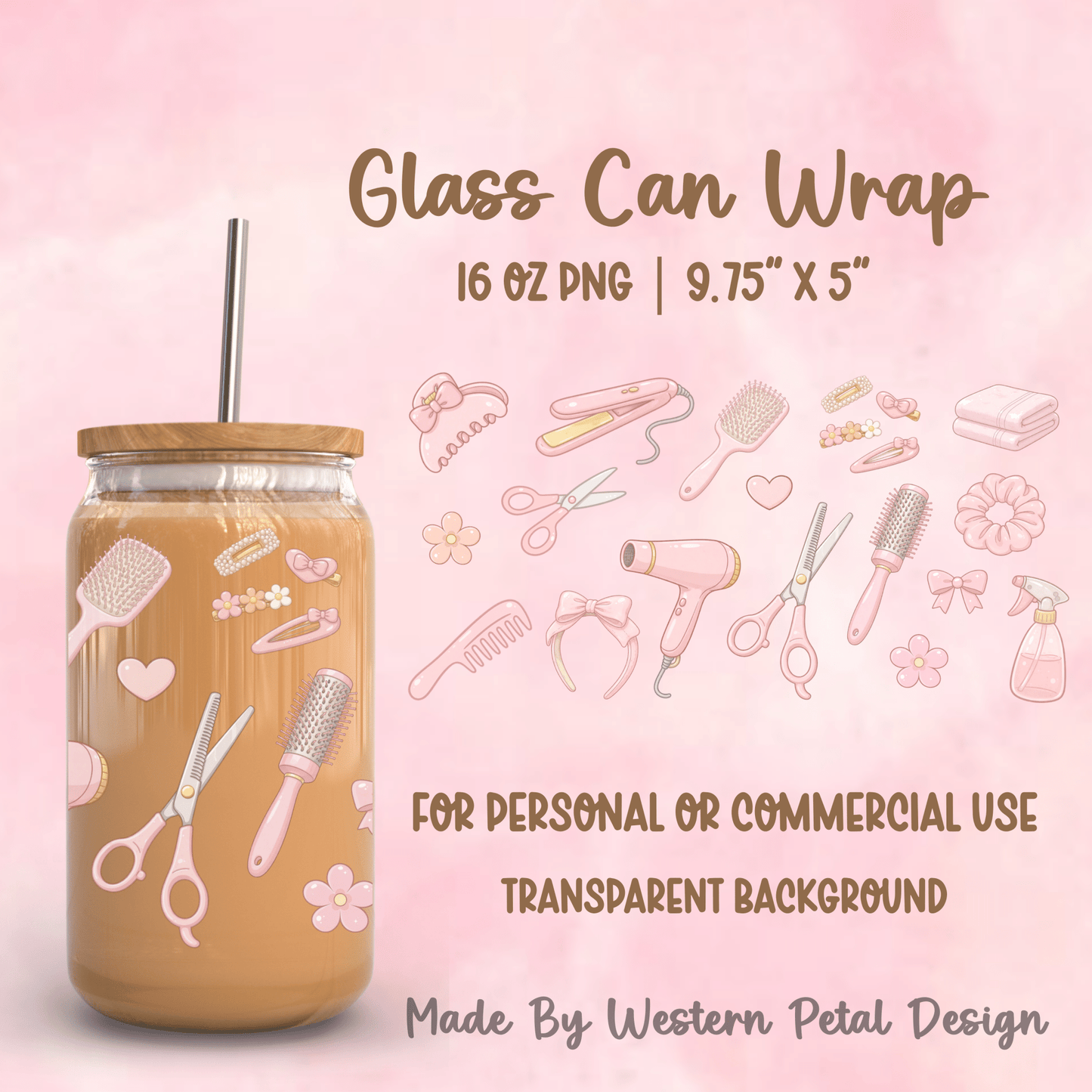2026 Glass Can Wrap PNG Library | Growing Design Vault (Digital Download) - Western Petal Design