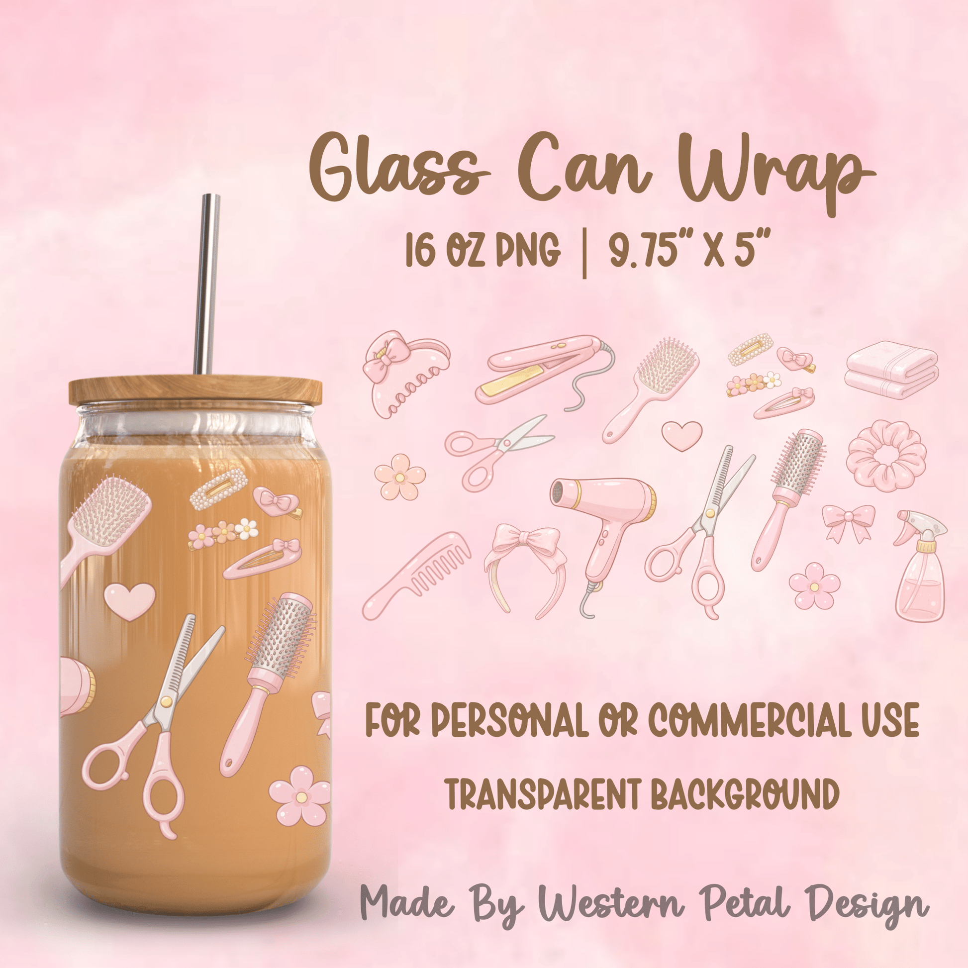 2026 Glass Can Wrap PNG Library | Growing Design Vault (Digital Download) - Western Petal Design