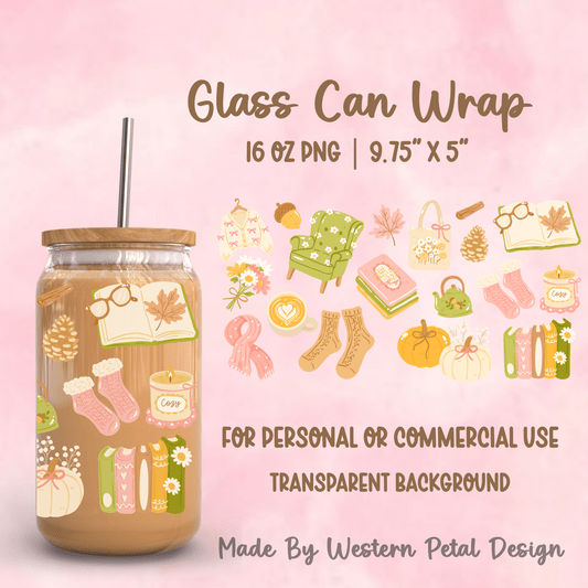 2026 Glass Can Wrap PNG Library | Growing Design Vault (Digital Download) - Western Petal Design