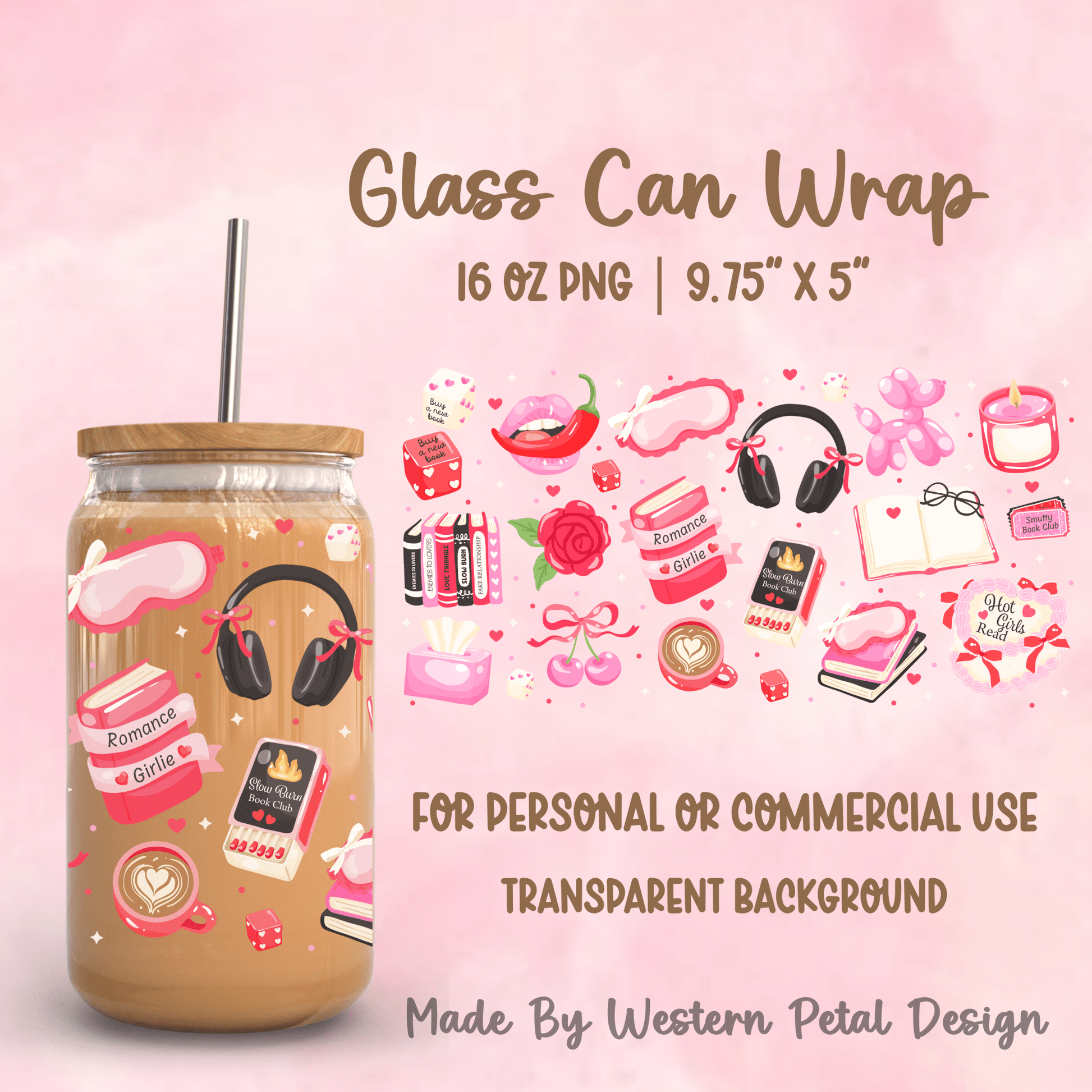 2026 Glass Can Wrap PNG Library | Growing Design Vault (Digital Download) - Western Petal Design