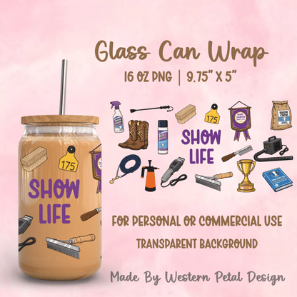 2026 Glass Can Wrap PNG Library | Growing Design Vault (Digital Download) - Western Petal Design