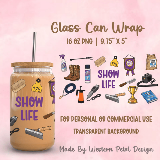 2026 Glass Can Wrap PNG Library | Growing Design Vault (Digital Download) - Western Petal Design