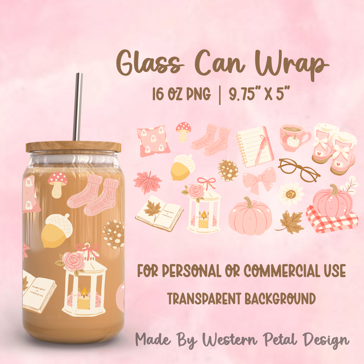 2026 Glass Can Wrap PNG Library | Growing Design Vault (Digital Download) - Western Petal Design