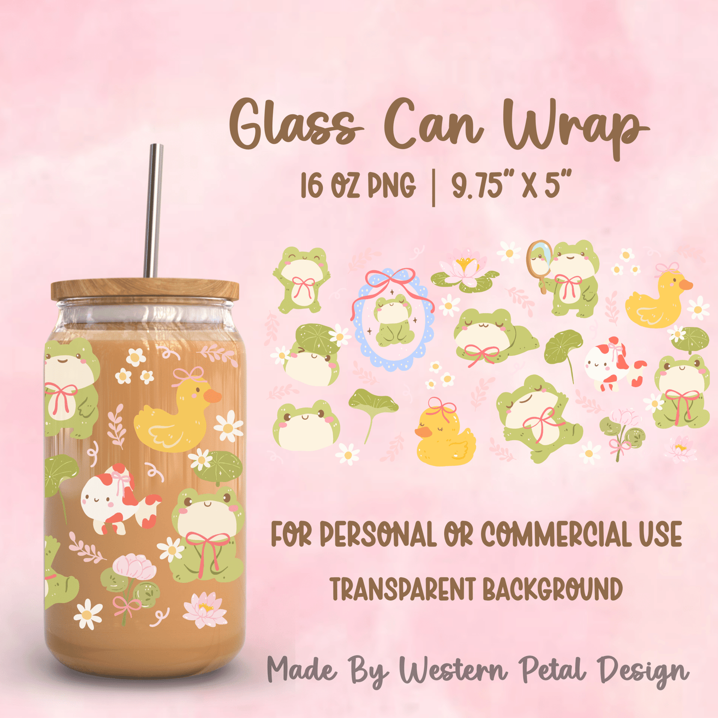 2026 Glass Can Wrap PNG Library | Growing Design Vault (Digital Download) - Western Petal Design