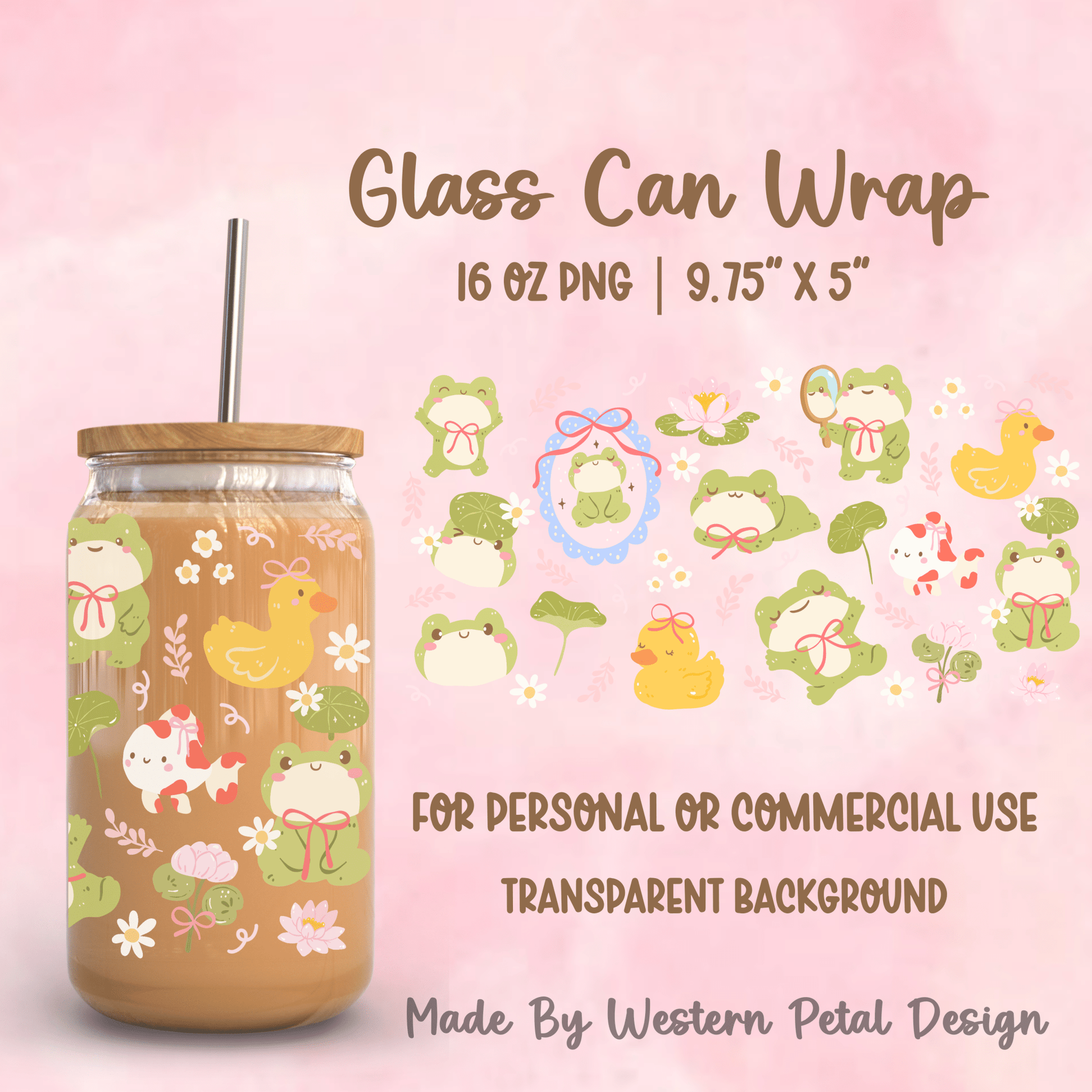 2026 Glass Can Wrap PNG Library | Growing Design Vault (Digital Download) - Western Petal Design