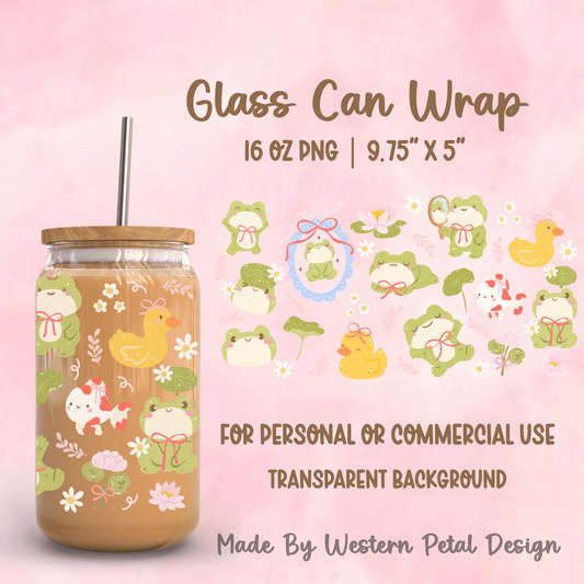 2026 Glass Can Wrap PNG Library | Growing Design Vault (Digital Download) - Western Petal Design