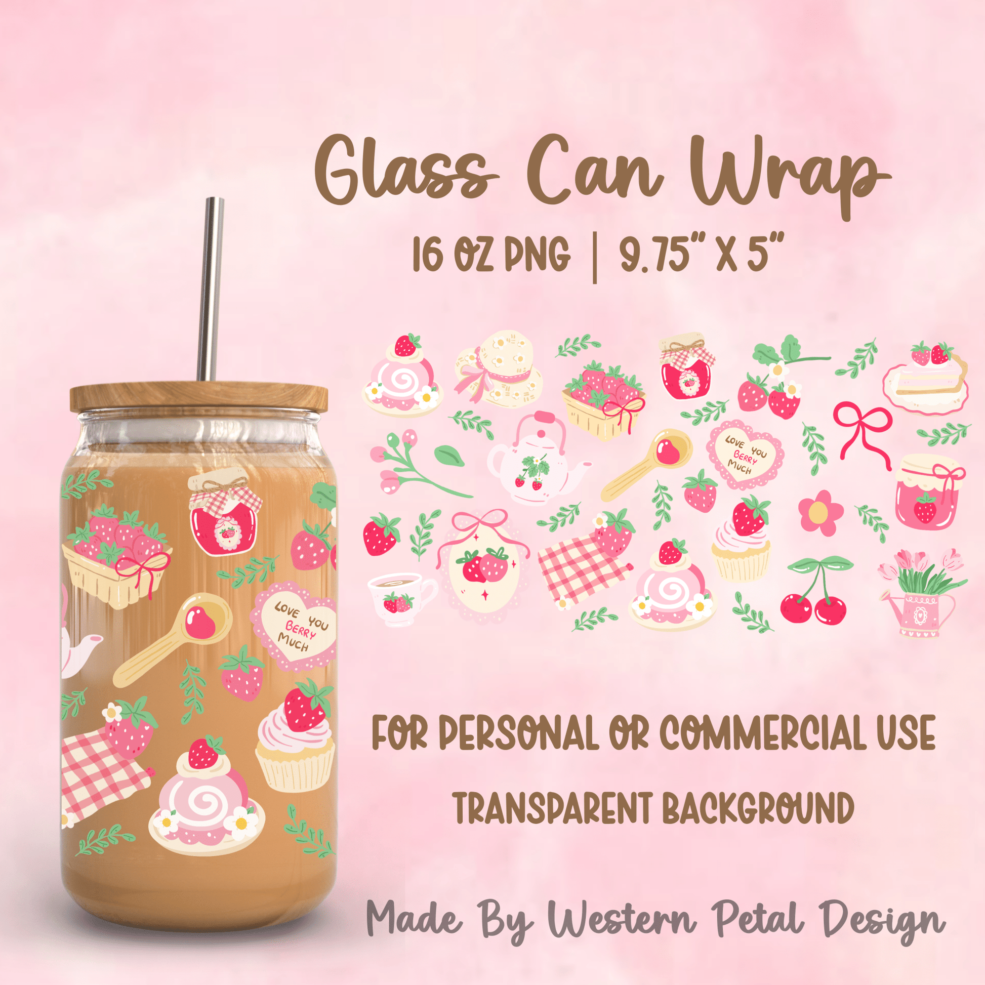 2026 Glass Can Wrap PNG Library | Growing Design Vault (Digital Download) - Western Petal Design