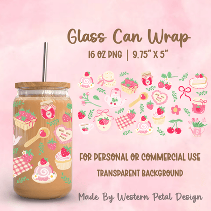 2026 Glass Can Wrap PNG Library | Growing Design Vault (Digital Download) - Western Petal Design