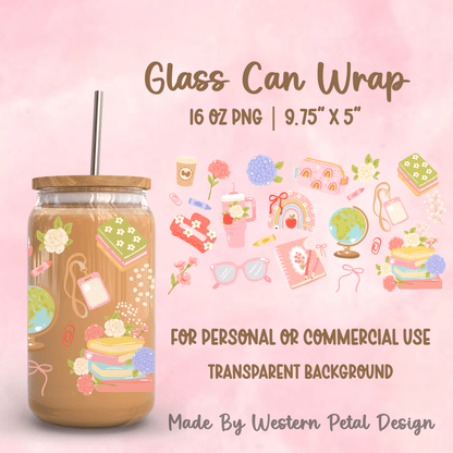 2026 Glass Can Wrap PNG Library | Growing Design Vault (Digital Download) - Western Petal Design
