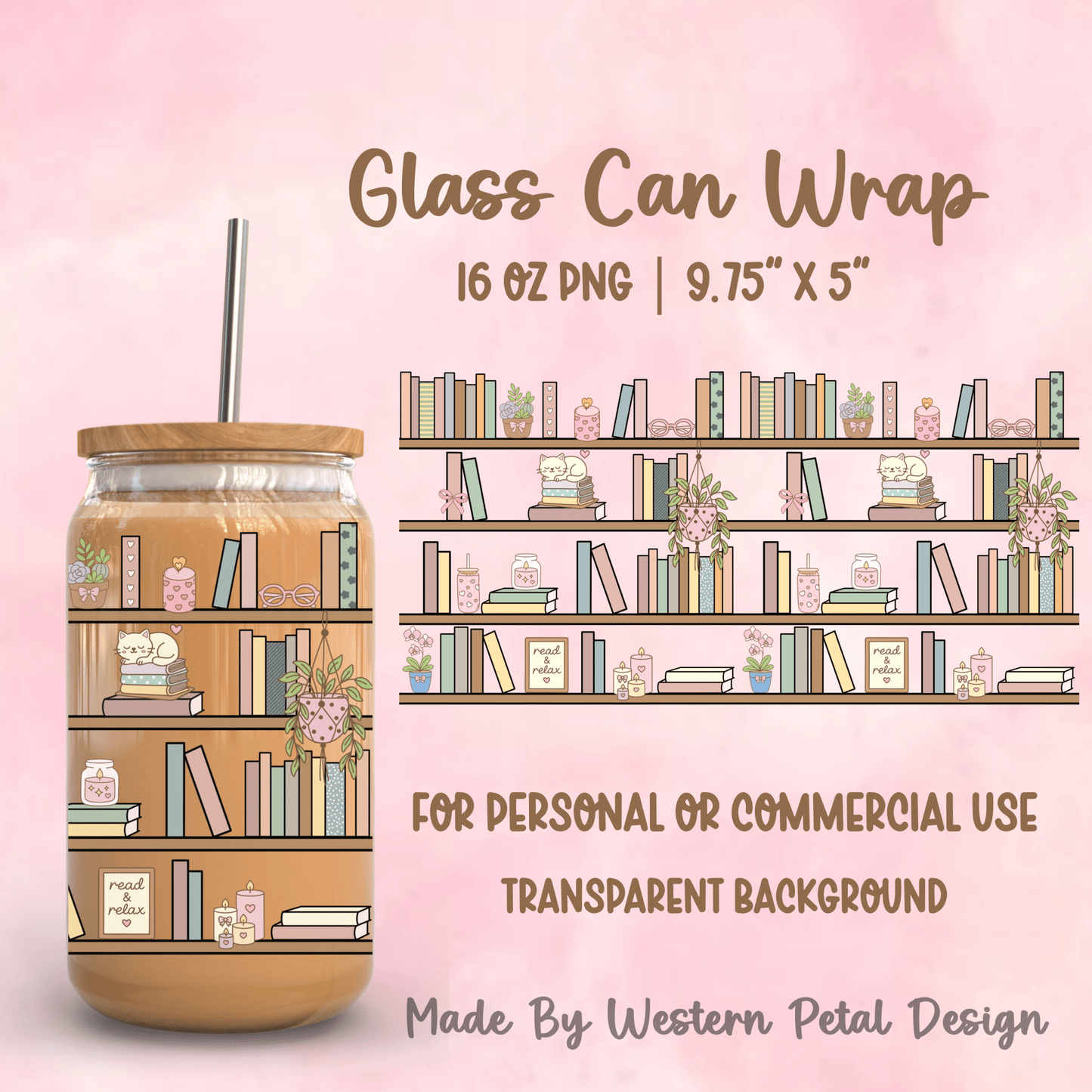 2026 Glass Can Wrap PNG Library | Growing Design Vault (Digital Download) - Western Petal Design