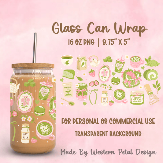 2026 Glass Can Wrap PNG Library | Growing Design Vault (Digital Download) - Western Petal Design
