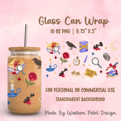 2026 Glass Can Wrap PNG Library | Growing Design Vault (Digital Download) - Western Petal Design