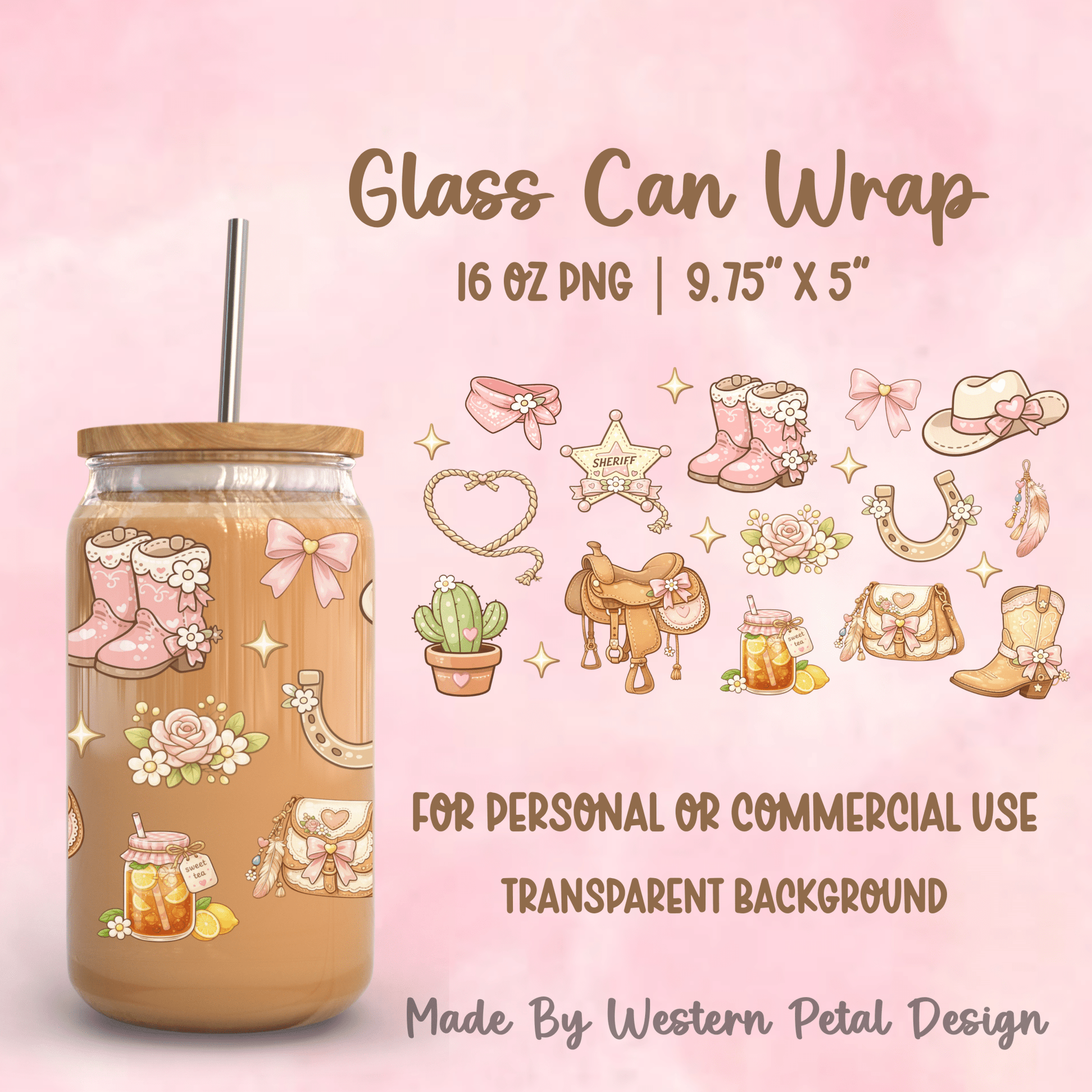 2026 Glass Can Wrap PNG Library | Growing Design Vault (Digital Download) - Western Petal Design