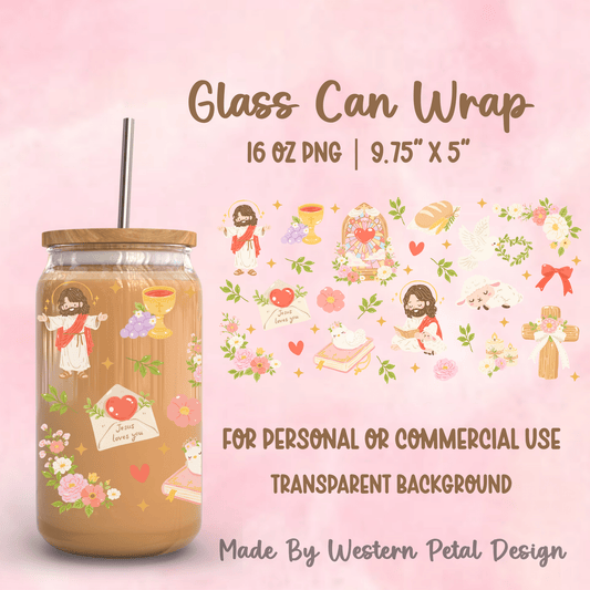 2026 Glass Can Wrap PNG Library | Growing Design Vault (Digital Download) - Western Petal Design
