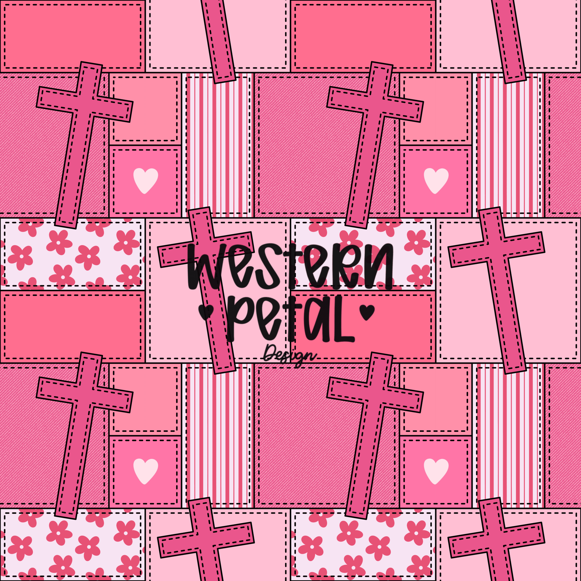 2026 Seamless Pattern Google Drive 12x12 PNG | Western & Boho Digital Paper Collection | Seamless Files - Western Petal Design