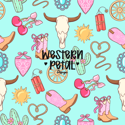 2026 Seamless Pattern Google Drive 12x12 PNG | Western & Boho Digital Paper Collection | Seamless Files - Western Petal Design