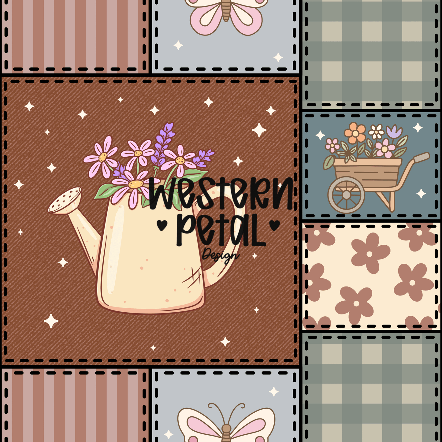 2026 Seamless Pattern Google Drive 12x12 PNG | Western & Boho Digital Paper Collection | Seamless Files - Western Petal Design