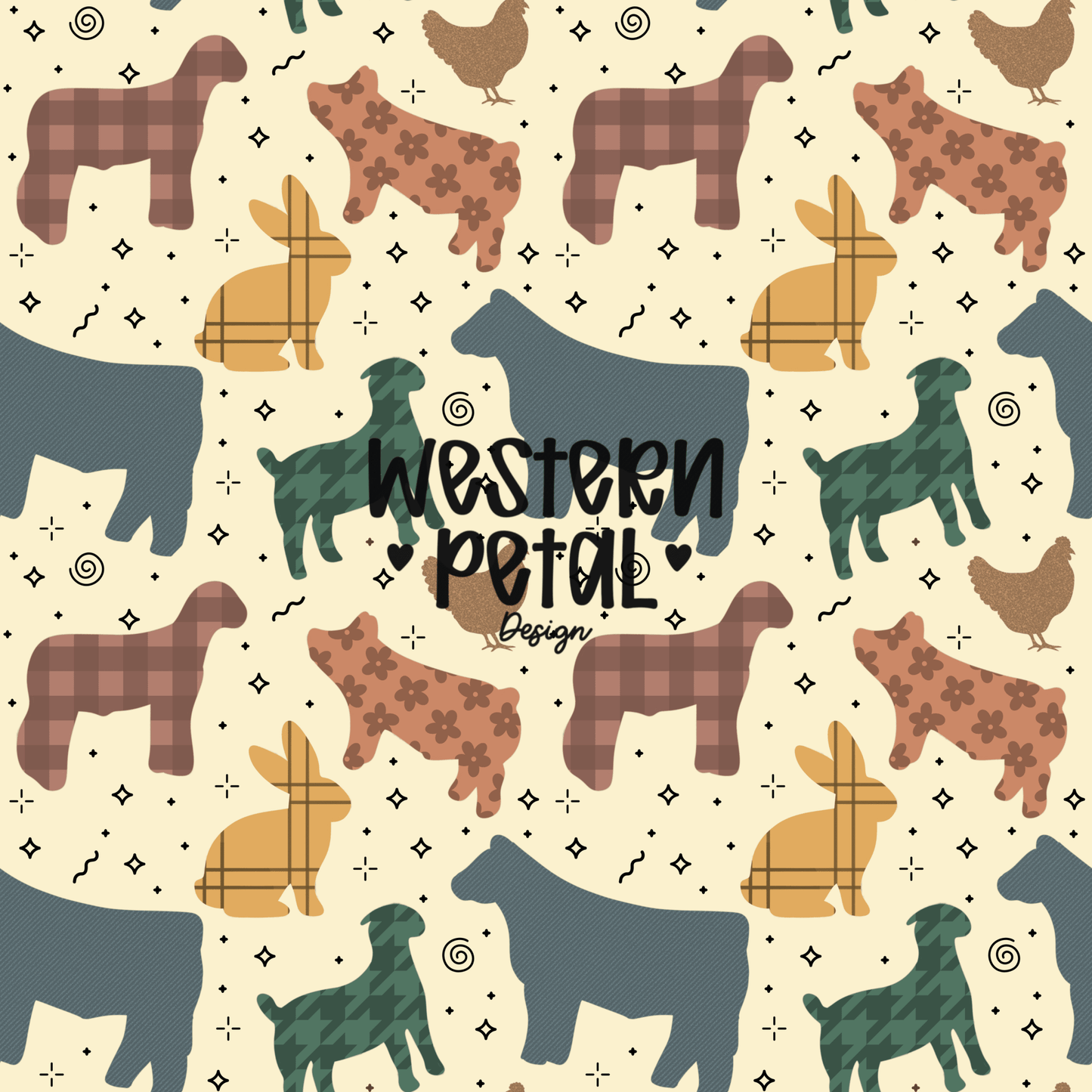 2026 Seamless Pattern Google Drive 12x12 PNG | Western & Boho Digital Paper Collection | Seamless Files - Western Petal Design