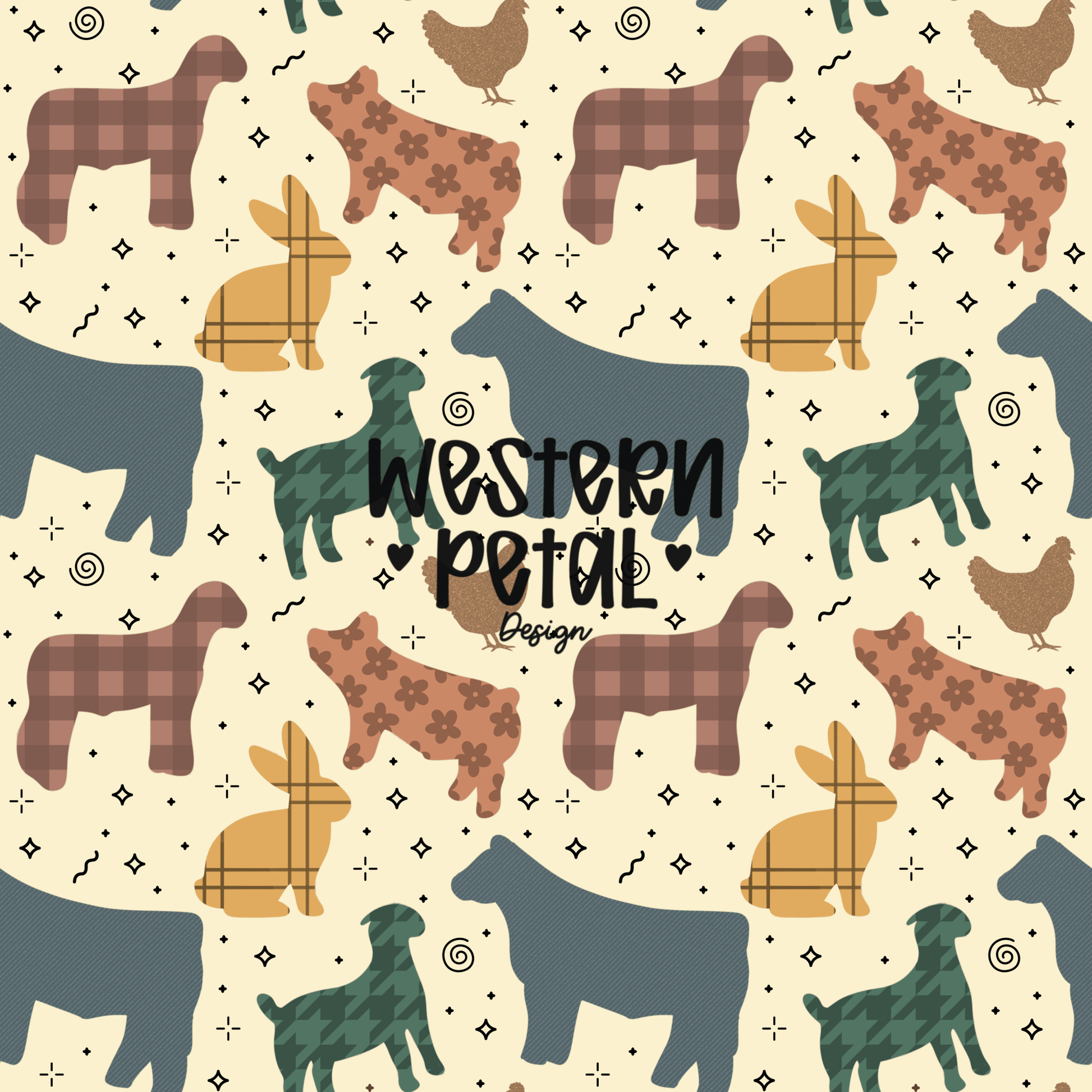 2026 Seamless Pattern Google Drive 12x12 PNG | Western & Boho Digital Paper Collection | Seamless Files - Western Petal Design