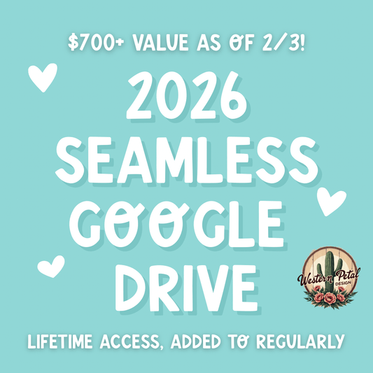 2026 Seamless Pattern Google Drive 12x12 PNG | Western & Boho Digital Paper Collection | Seamless Files - Western Petal Design