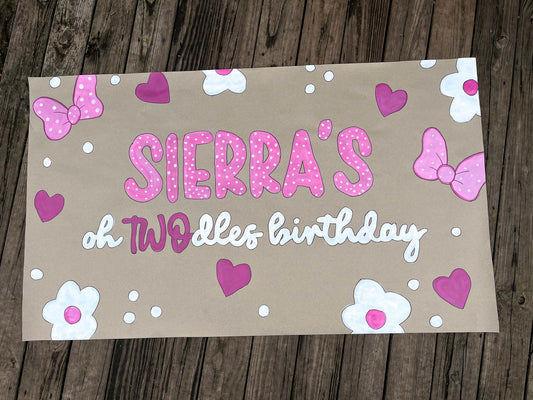 Minnie Mouse Hand-Painted Birthday Custom Banner