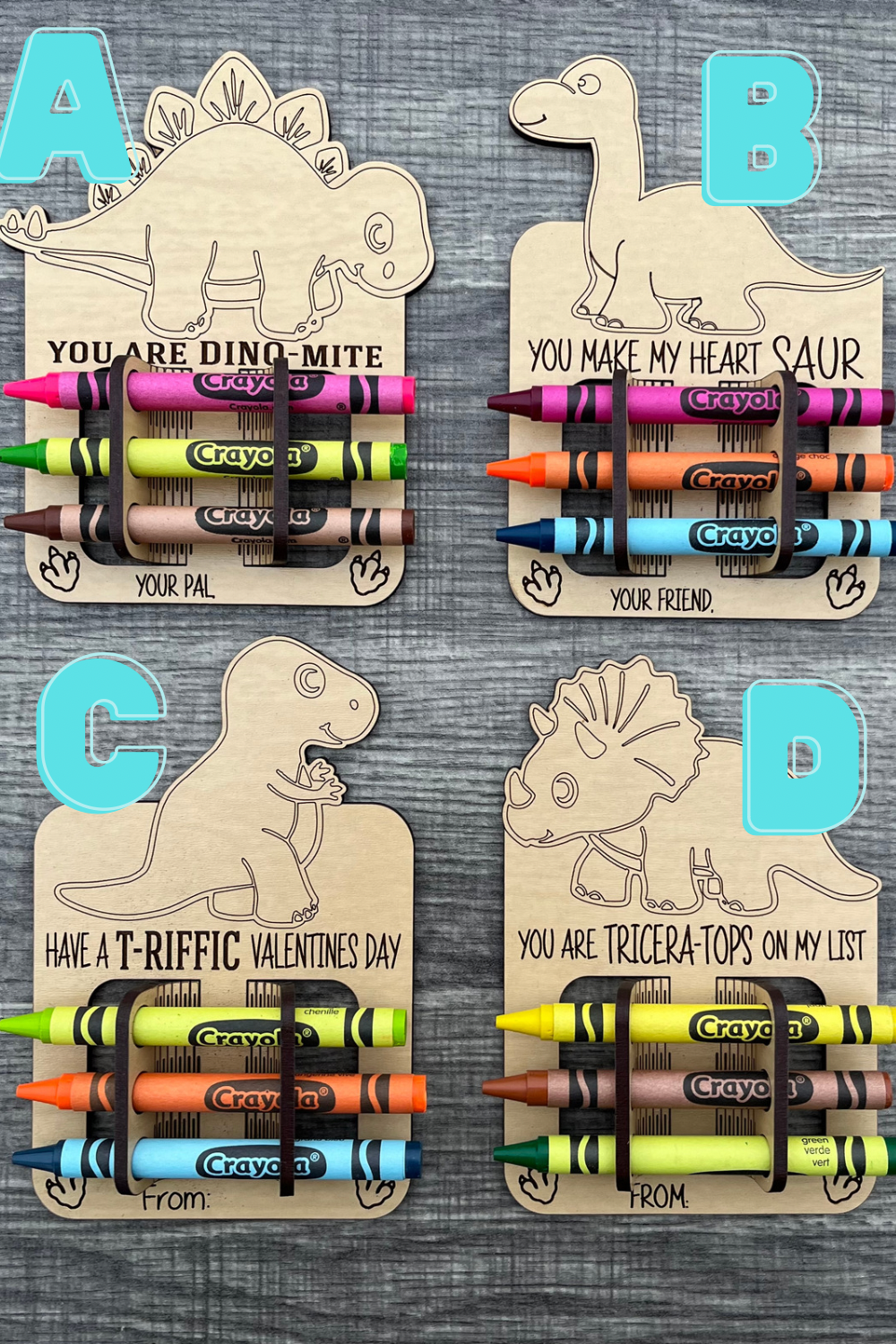 Valentine’s Day dinosaur crayon holder seasonal