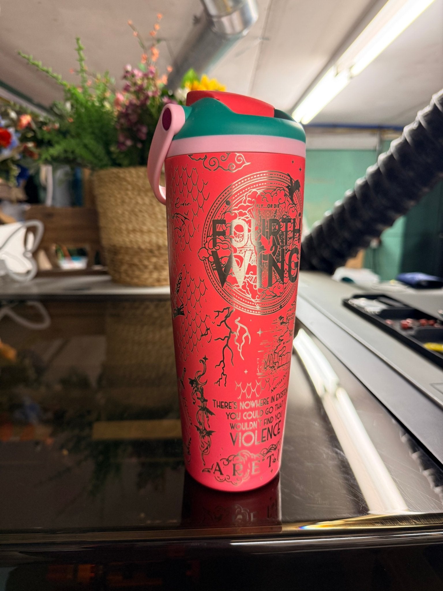 30 oz Owala Sway | Fourth Wing / ACOTAR Inspired Engraved Tumbler - Western Petal Design