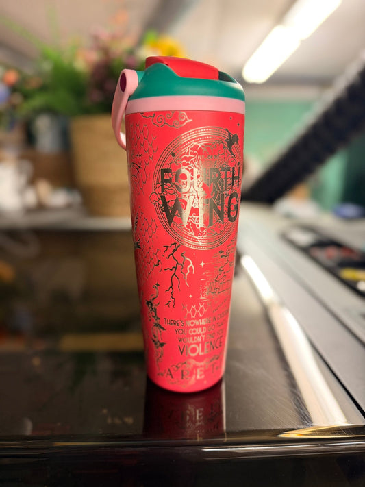 30 oz Owala Sway | Fourth Wing / ACOTAR Inspired Engraved Tumbler - Western Petal Design