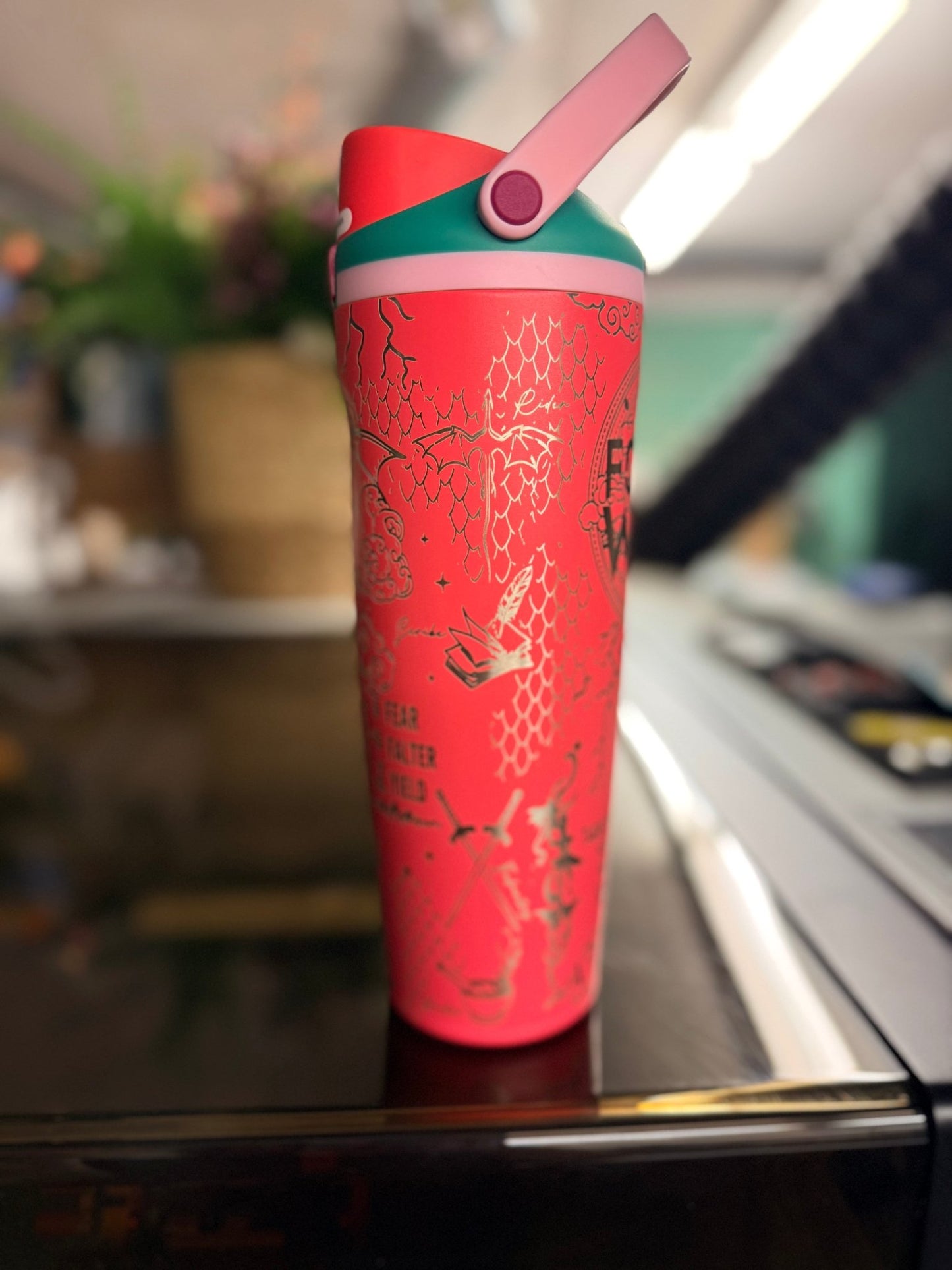 30 oz Owala Sway | Fourth Wing / ACOTAR Inspired Engraved Tumbler - Western Petal Design