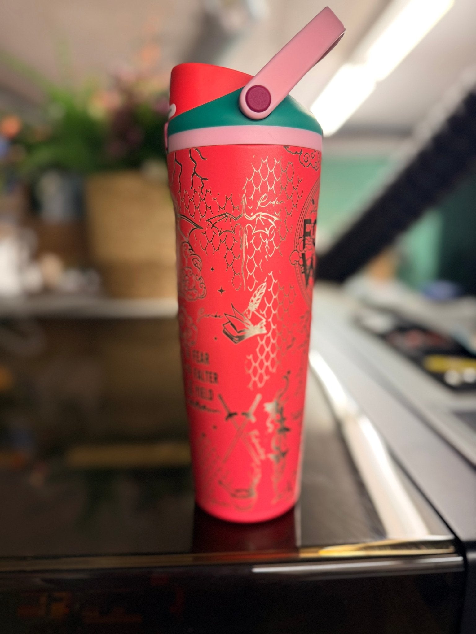 30 oz Owala Sway | Fourth Wing / ACOTAR Inspired Engraved Tumbler - Western Petal Design