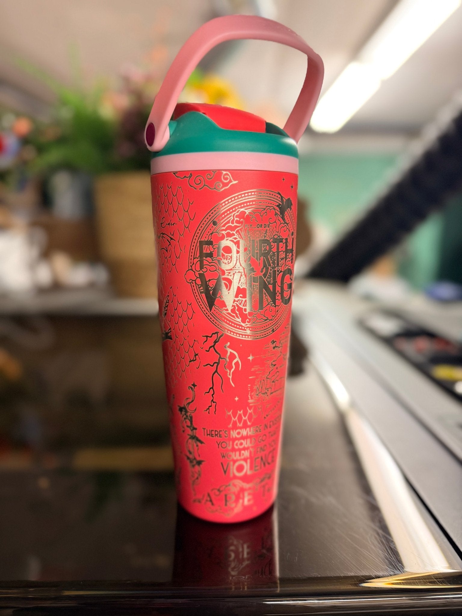 30 oz Owala Sway | Fourth Wing / ACOTAR Inspired Engraved Tumbler - Western Petal Design