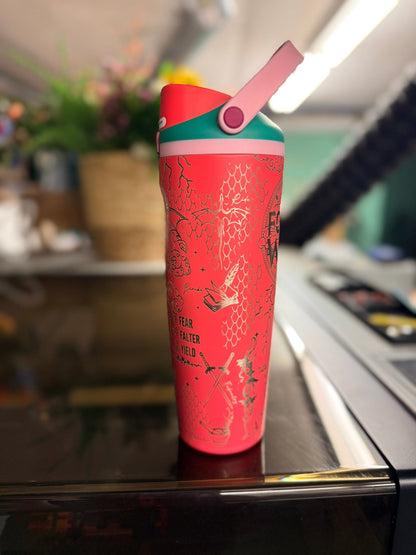 30 oz Owala Sway | Fourth Wing / ACOTAR Inspired Engraved Tumbler - Western Petal Design