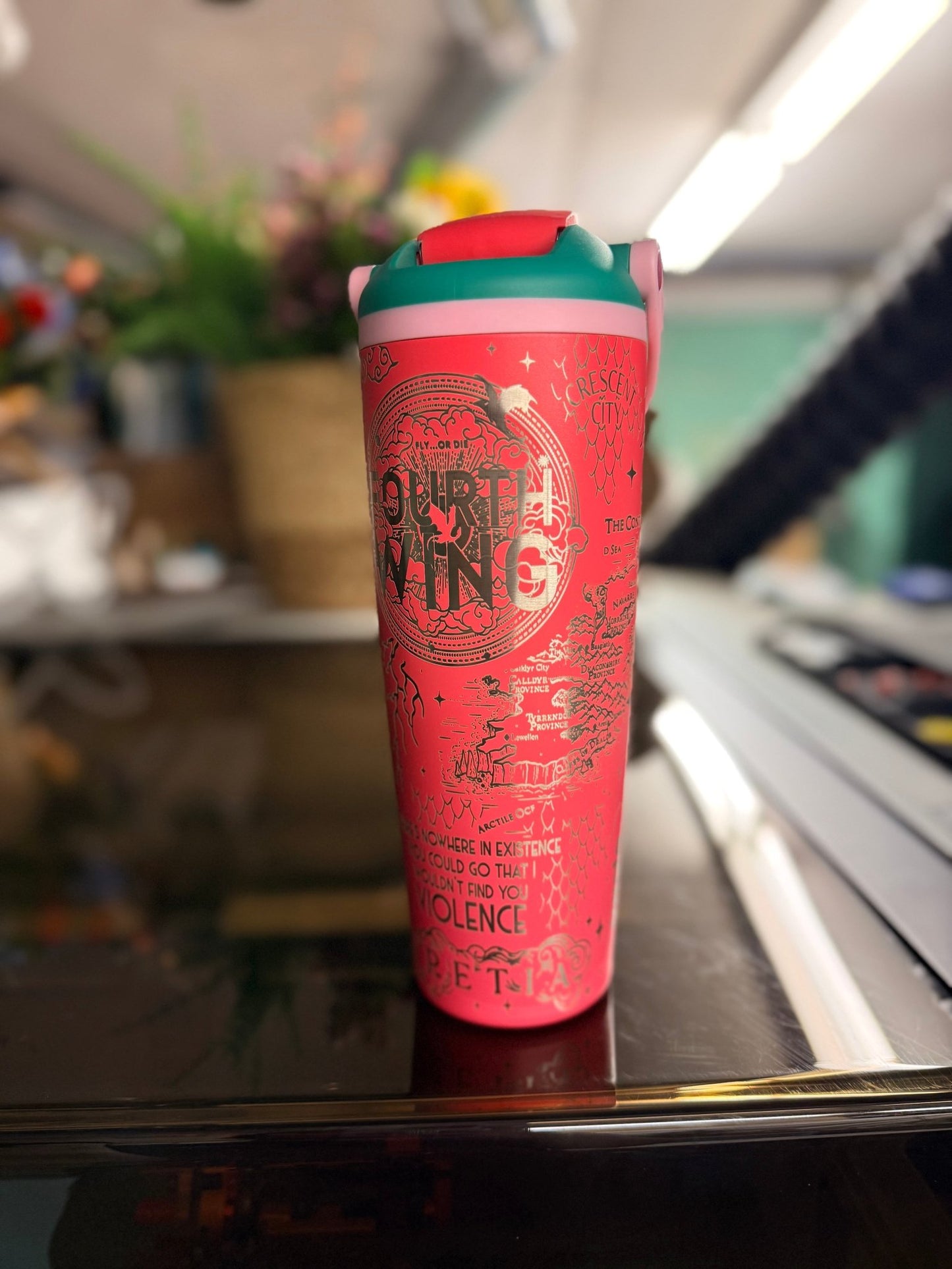 30 oz Owala Sway | Fourth Wing / ACOTAR Inspired Engraved Tumbler - Western Petal Design
