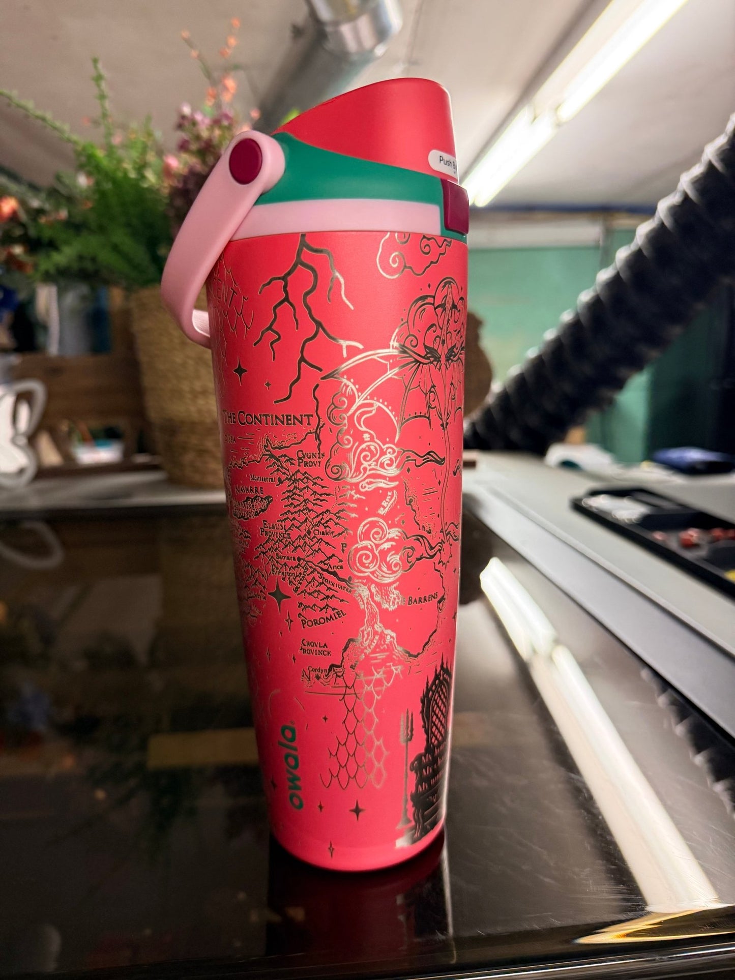 30 oz Owala Sway | Fourth Wing / ACOTAR Inspired Engraved Tumbler - Western Petal Design